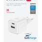 SWISSTEN CARICABATTERIE 35W DUO (USB-A+USB-C) POWER DELIVERY GaN QUICK CHARGER 3.0 22071200