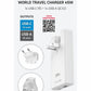 SWISSTEN WORLD TRAVEL CHARGER CARICABATTERIE 45W DUE PORTE (USB-A USB-C) GaN Quick Charge 3.0 CON TRE ADATTATORI 22071320