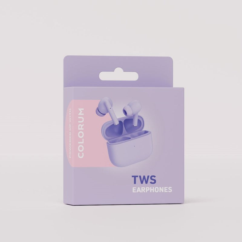 COLORUM TWS EARPHONES AURICOLARI STEREO BLUETOOTH 5.3 CTWS-09 COLORE VIOLA LAVANDA