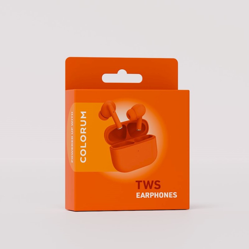 COLORUM TWS EARPHONES AURICOLARI STEREO BLUETOOTH 5.3 CTWS-10 COLORE ARANCIO