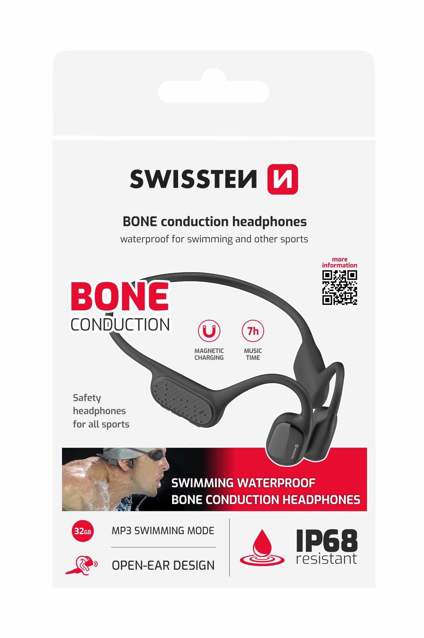 SWISSTEN CUFFIE BLUETOOTH 5.3 A CONDUZIONE OSSEA CERTIFICAZIONE  IP68 WATERPROOF CON MICROFONO STEREO 51107092