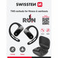 SWISSTEN RUN TWS BLUETOOTH 5.4 EARPHONES AURICOLARI SENZA FILI STEREO NERO