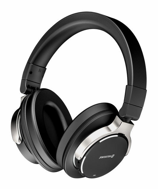 SWISSTEN CUFFIE JUMBO BLUETOOTH 5.3 ANC (ACTIVE NOICE CANCELLING) COLORE NERO CON MICROFONO 52510700