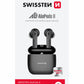 SWISSTEN ALUPODS II TWS BLUETOOTH 5.1 EARPHONES AURICOLARI SENZA FILI STEREO NERI 54300200