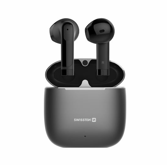 SWISSTEN ALUPODS PRO TWS BLUETOOTH 5.1 EARPHONES AURICOLARI SENZA FILI STEREO NERI 54300300