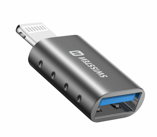 SWISSTEN ADATTATORE DI RICARICA ED OTG (TRASFERIMENTO DATI FINO A 480 MB/s) DA USB-A A LIGHTNING 55500300