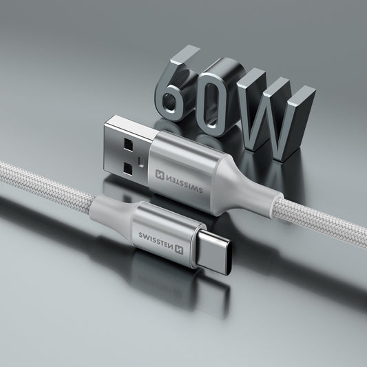 SWISSTEN CAVO DATI INTRECCIATO USB-A / USB-C DA 1,5MT 3A 60W 71521310