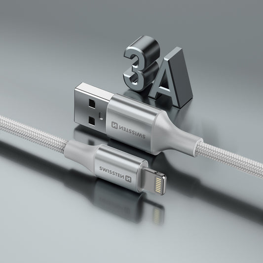 SWISSTEN CAVO DATI INTRECCIATO USB-A / LIGHTNING DA 1,5MT 3A 71523310