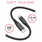 SWISSTEN CAVO DATI GOMMATO USB-C / USB-C NERO DA 1,5 MT 3A 60W 71532010