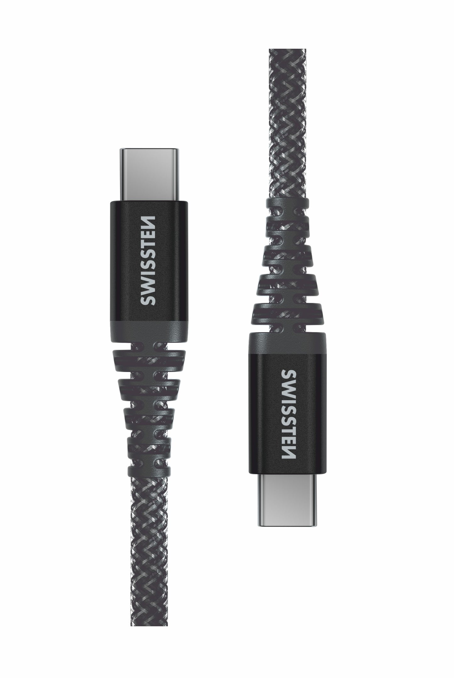 SWISSTEN CAVO DATI KEVLAR ANTRACITE USB-C / USB-C DA 1,5 MT 3A 60W 71542010