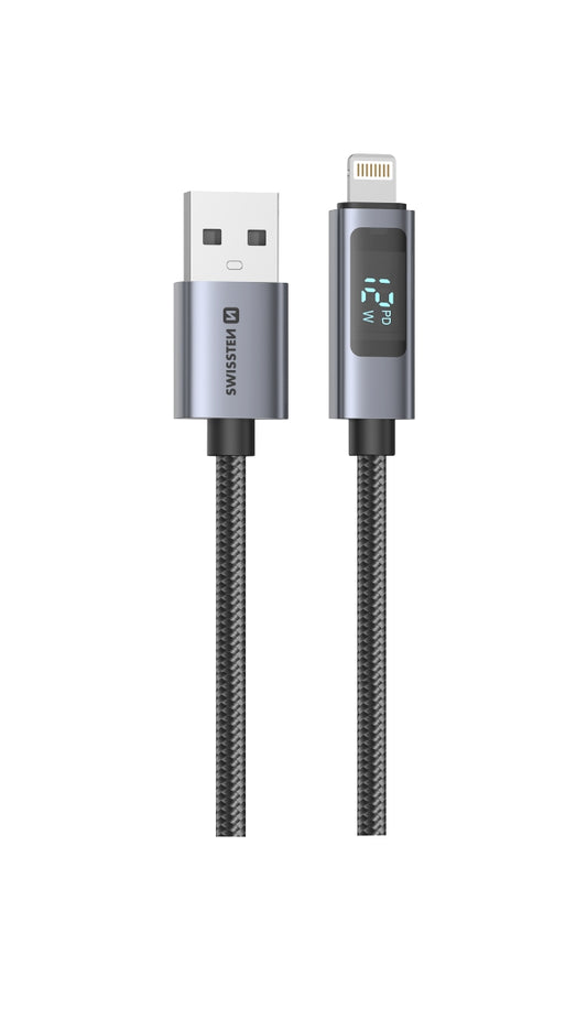 SWISSTEN CAVO DATI LCD USB-A / LIGHTNING DA 1,5 MT 2.4A 30W 71551070