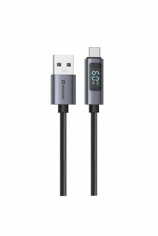 SWISSTEN CAVO DATI LCD USB-A / USB-C DA 1,5MT 3A 60W 71551072