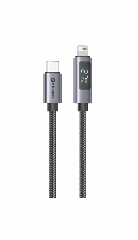 SWISSTEN CAVO DATI LCD USB-C / LIGHTNING DA 1,5 MT 3A 30W 71551076