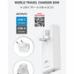 SWISSTEN WORLD TRAVEL CHARGER CARICABATTERIE 65W DUE PORTE (USB-A USB-C) GaN Quick Charge 3.0 CON TRE ADATTATORI 22071420