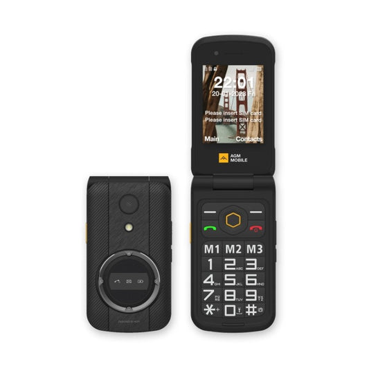TELEFONO CELLULARE A CONCHIGLIA AGM M8 FLIP 4G TASTI GRANDI TASTO SOS RUGGED RINFORZATO RESISTENTE