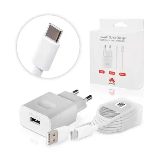 HUAWEI CARICABATTERIE ORIGINALE USB-A 18W AP32 HW-059200EHQ CON CAVO USB-A USB-C