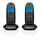 MOTOROLA TELEFONO DUO CORDLESS CON VIVAVOCE DISPLAY ILLUMINATO BLOCCO CHIAMATE C1002CB+ Black