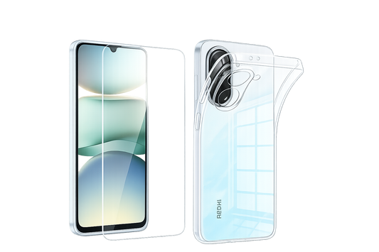 KIT CUSTODIA TRASPARENTE E PROTEZIONE VETRO PER XIAOMI REDMI A5