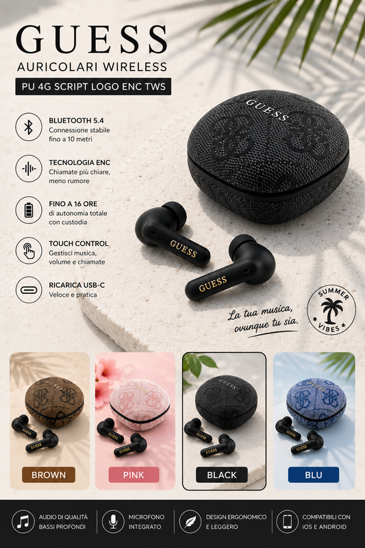 GUESS EARBUDS AURICOLARI STEREO BLUETOOTH
