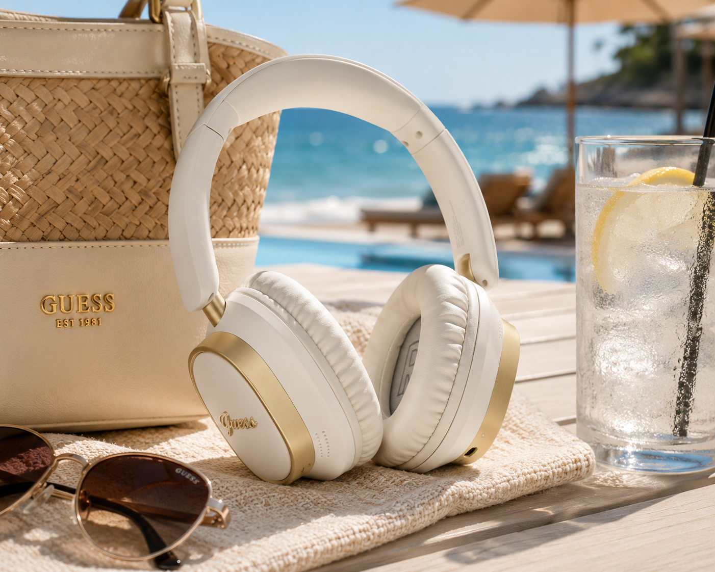 GUESS CUFFIE BLUETOOTH CON MICROFONO ENC RECTANGLE
