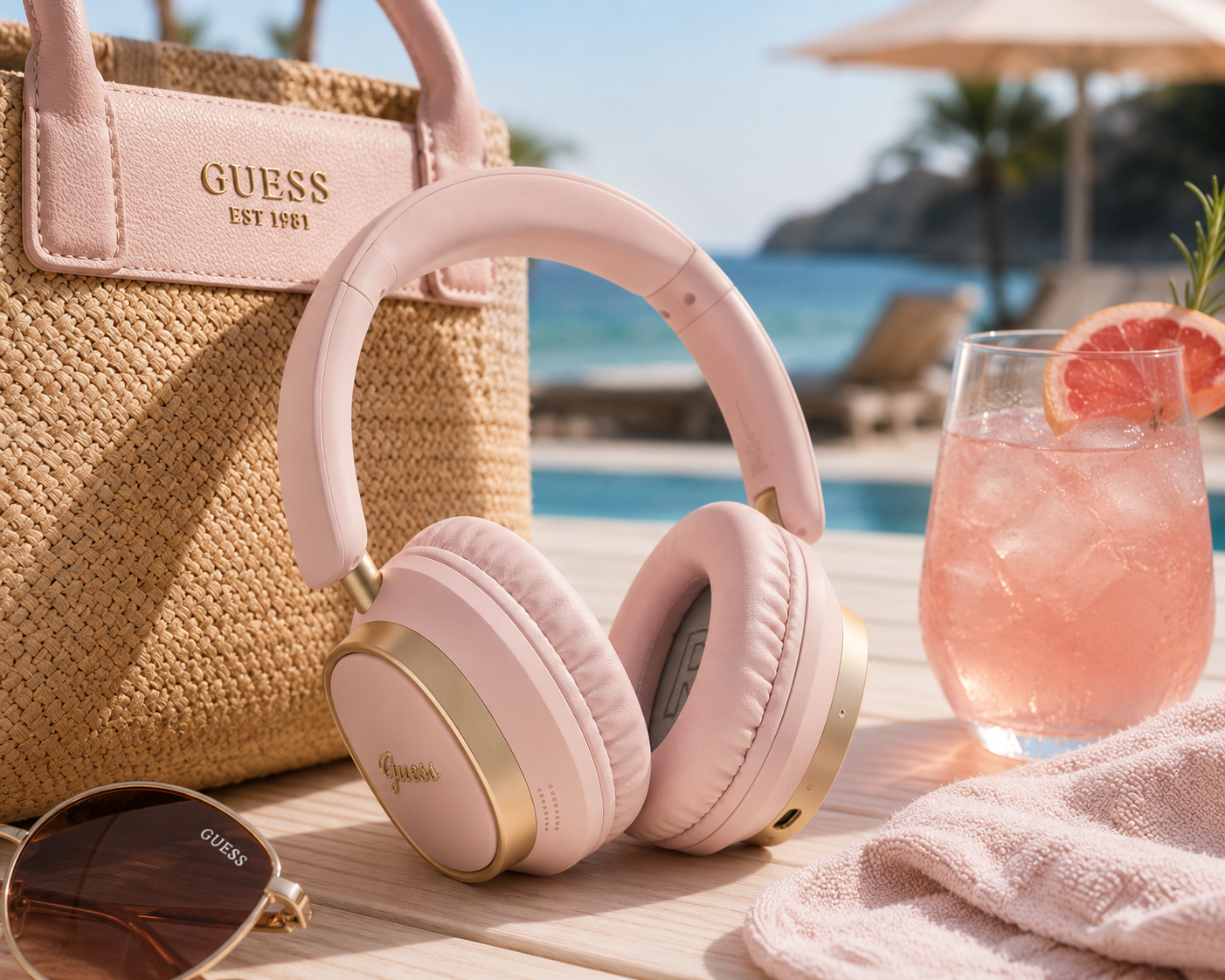 GUESS CUFFIE BLUETOOTH CON MICROFONO ENC RECTANGLE