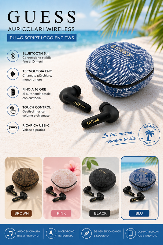 GUESS EARBUDS AURICOLARI STEREO BLUETOOTH