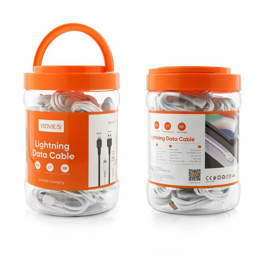 CAVO DATI PVC USB-A USB-C DA 1,0 MT BARATTOLO 30 PEZZI VIDVIE DC09LIGHTNING