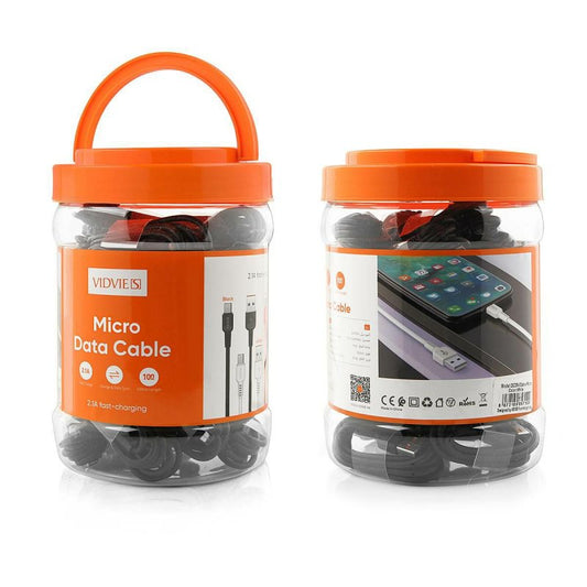 CAVO DATI PVC USB-A MICRO USB DA 1,0 MT BARATTOLO 30 PEZZI VIDVIE DC09MICRO