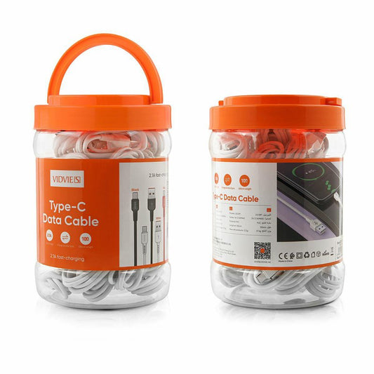 CAVO DATI PVC USB-A USB-C DA 1,0 MT BARATTOLO 30 PEZZI VIDVIE DC09USBC