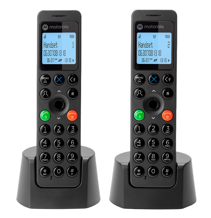 MOTOROLA TELEFONO CORDLESS CON VIVAVOCE BLOCCO CHIAMATE DISPLAY ILLUMINATO DOT202