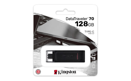 KINGSTON PENDRIVE DATA TRAVELER USB-C 128GB USB 3.2 GEN1 DT70/128GB
