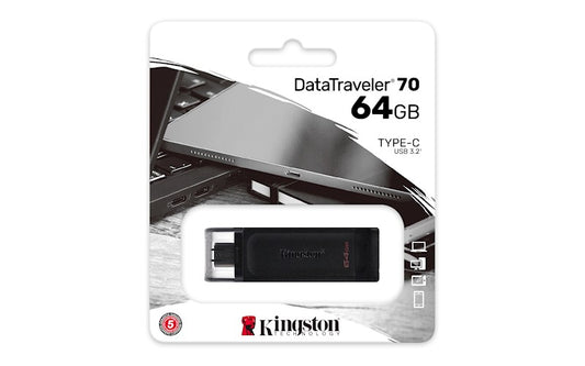KINGSTON PENDRIVE DATA TRAVELER USB-C 64GB USB 3.2 GEN1 DT70/64GB