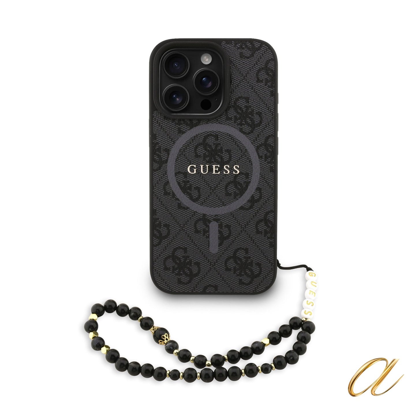 GUESS COVER IPHONE 16 PRO MAX CON CORDINO DA POLSO MAGSAFE