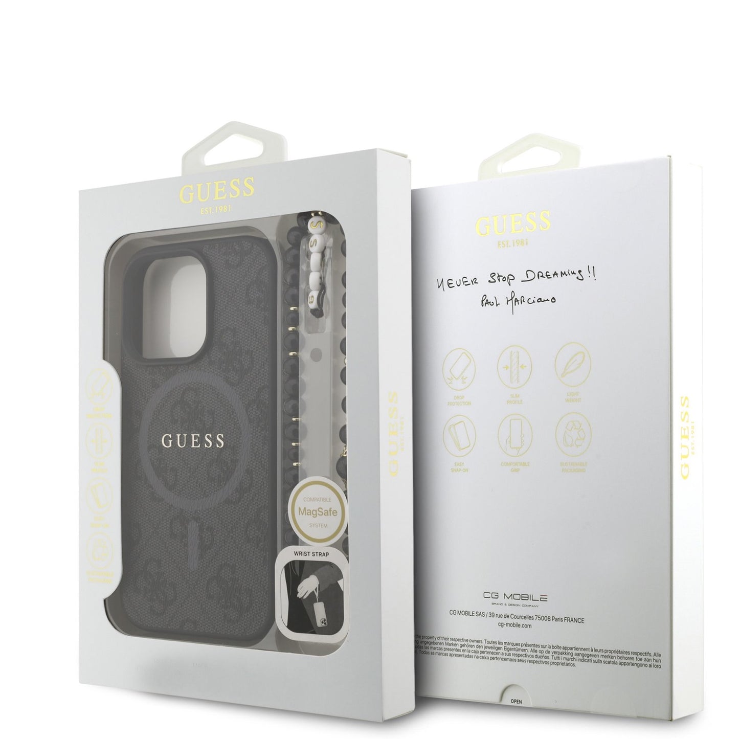 GUESS COVER IPHONE 16 PRO MAX CON CORDINO DA POLSO MAGSAFE