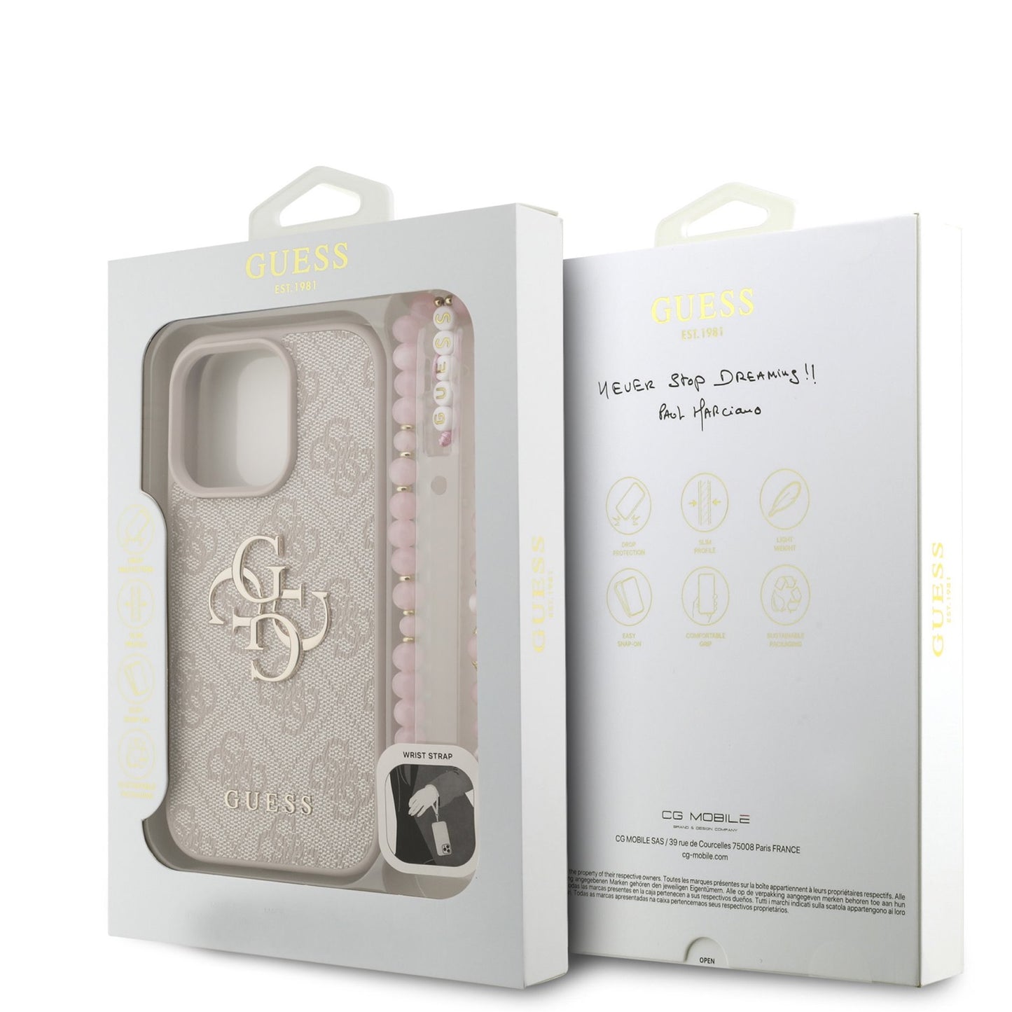 GUESS COVER IPHONE 16 PRO MAX CON CORDINO DA POLSO MAGSAFE