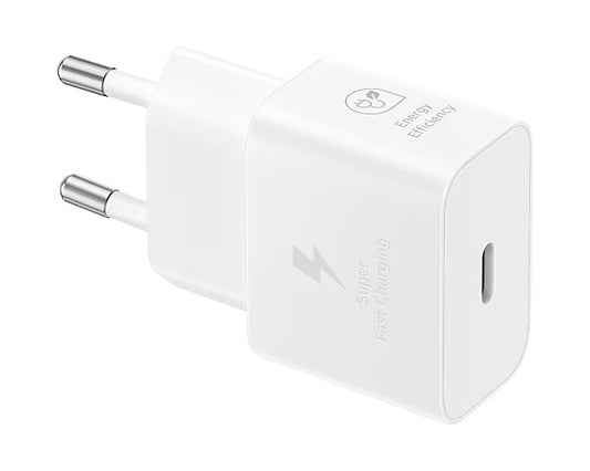 SAMSUNG CARICABATTERIE ORIGINALE UNIVERSALE TYPE-C BIANCO SUPER FAST CHARGING 25W  EP-T2510NWEGWW