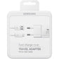 SAMSUNG CARICABATTERIE ORIGINALE USB-A BIANCO 15W EP-TA20EWEUGWW CON CAVO MICRO USB
