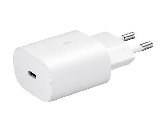 SAMSUNG CARICABATTERIE ORIGINALE UNIVERSALE TYPE-C BIANCO SUPER FAST CHARGING 25W EP-TA800-GH44-03055A
