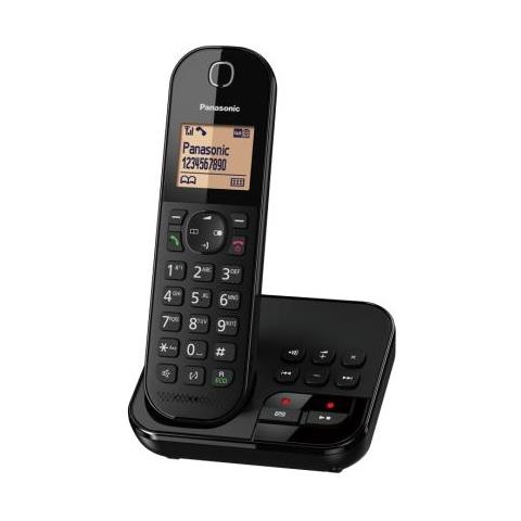 TELEFONO CORDLESS CON VIVAVOCE SEGRETERIA TELEFONICA (SOLO LINGUA TEDESCA) KX-TGC420GB COLORE NERO
