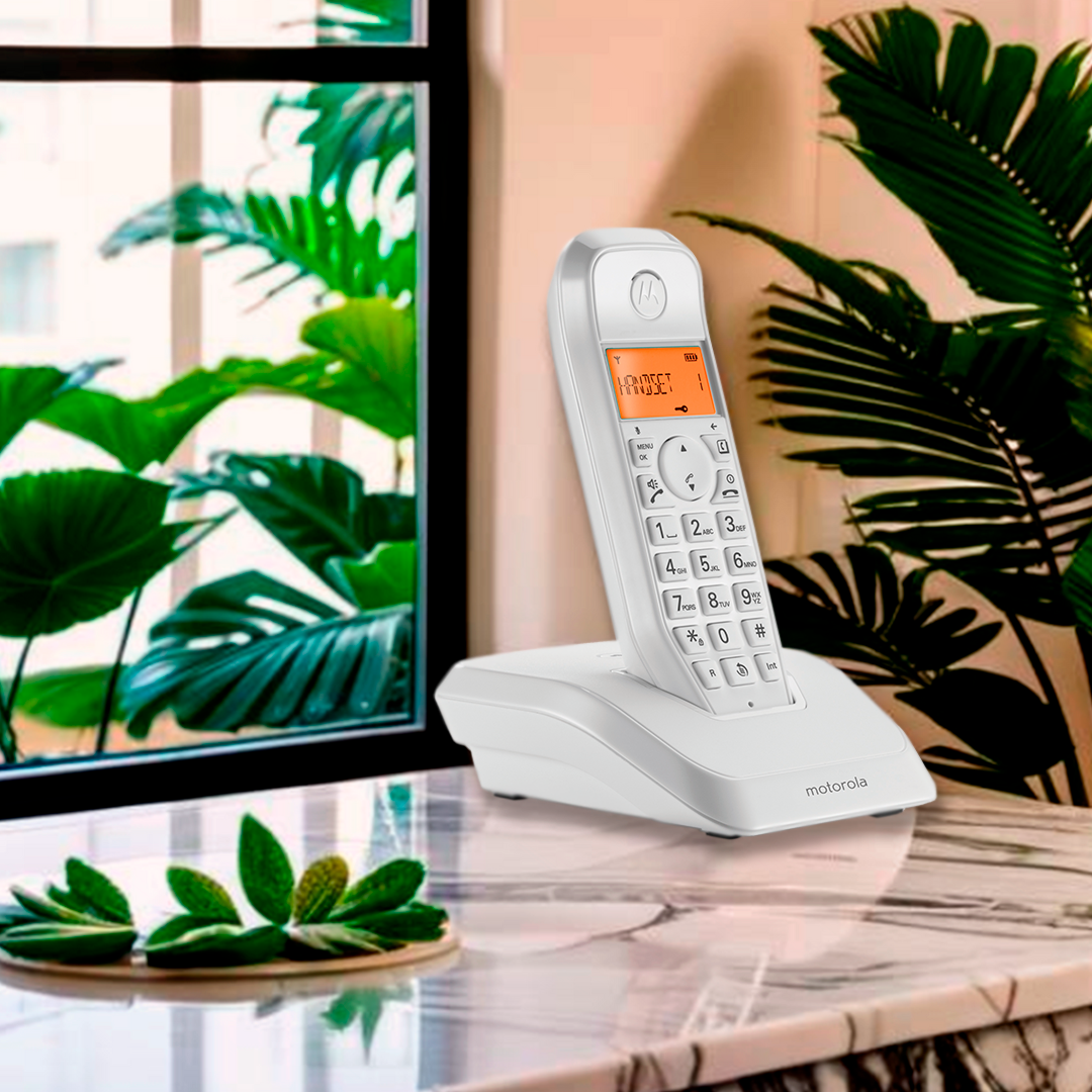 MOTOROLA TELEFONO CORDLESS CON VIVAVOCE FUNZIONE MUTE INTERCOMUNICANTE S1201 W
