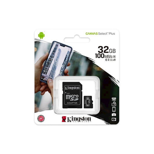 KINGSTON microSDHC 32GB CANVAS SELECT PLUS CLASSE 10 SDCS2/32GB CON ADATTATORE