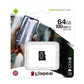 KINGSTON microSDHC 64GB CANVAS SELECT PLUS CLASSE 10 SDCS2/64GBSP