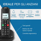 ALCATEL TELEFONO CORDLESS CON VIVAVOCE TASTI E NUMERI GRANDI MEMORIE DIRETTE ASCOLTO AMPLIFICATO XL685 NERO