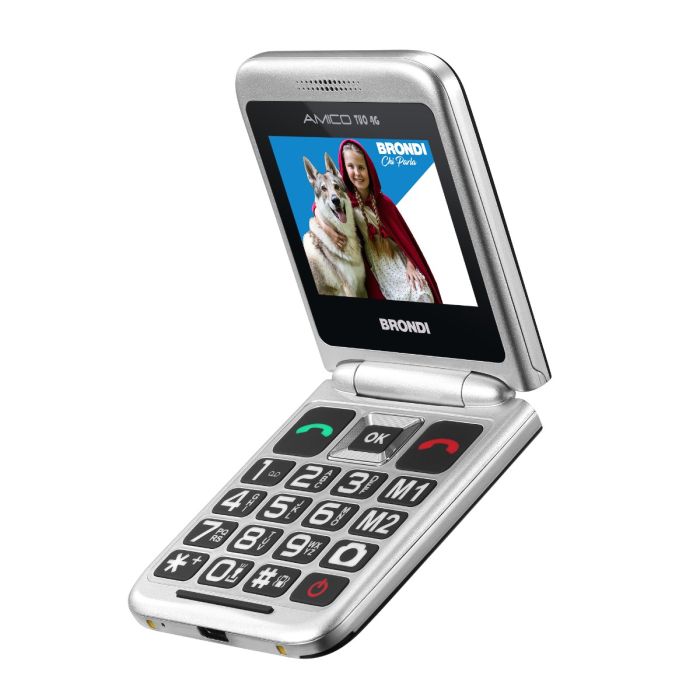 TELEFONO CELLULARE 4G PER ANZIANI FACILE A CONCHIGLIA CON TASTO SOS BRONDI AMICO TUO 4G