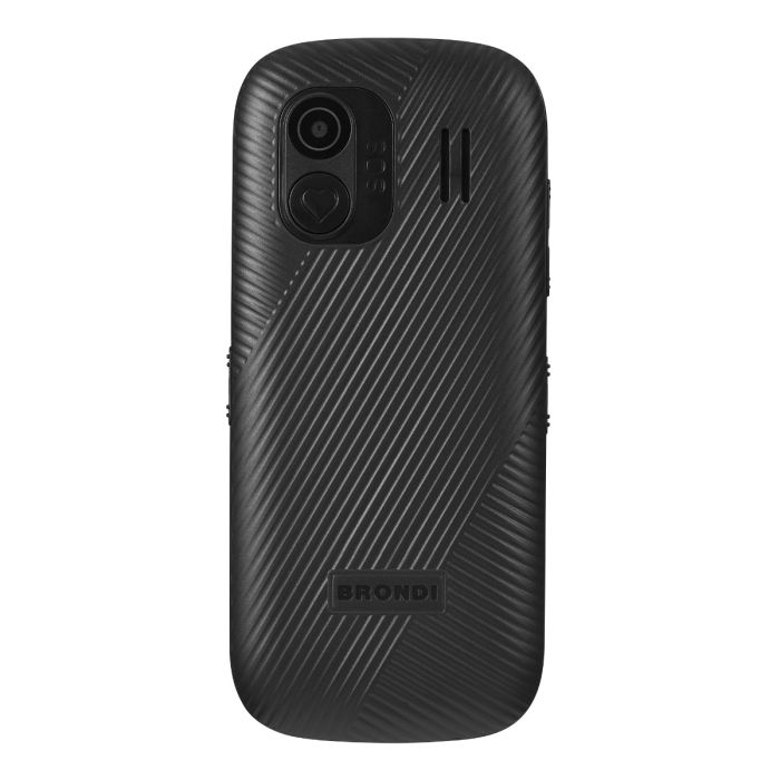 TELEFONO CELLULARE PER ANZIANI FACILE CON TASTO SOS BRONDI AMICO UNICO + NERO