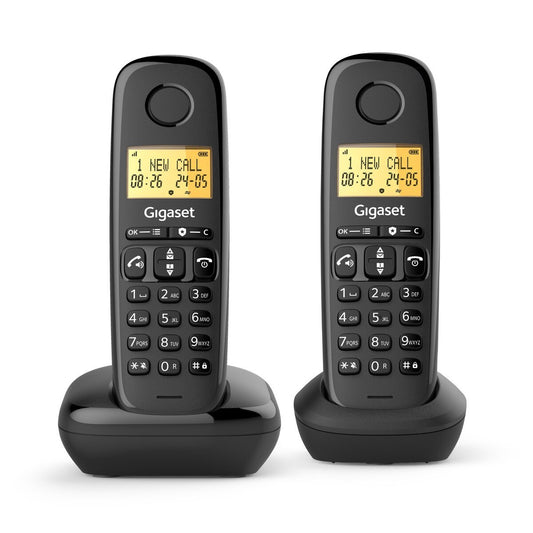 TELEFONO CORDLESS DUO COLORE NERO GIGASET BASIC 100 L36852-H3206-D201
