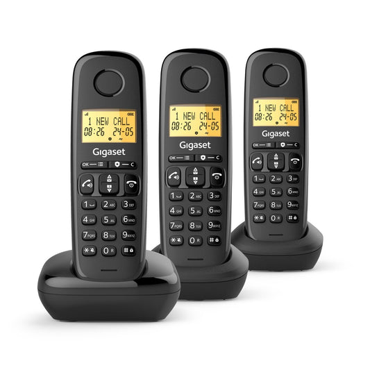 TELEFONO CORDLESS TRIO COLORE NERO GIGASET BASIC 100 L36852-H3206-D211