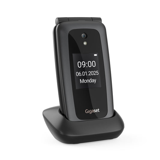 TELEFONO CELLULARE PER ANZIANI 4G FACILE A CONCHIGLIA CON TASTO SOS GIGASET GL795 NERO