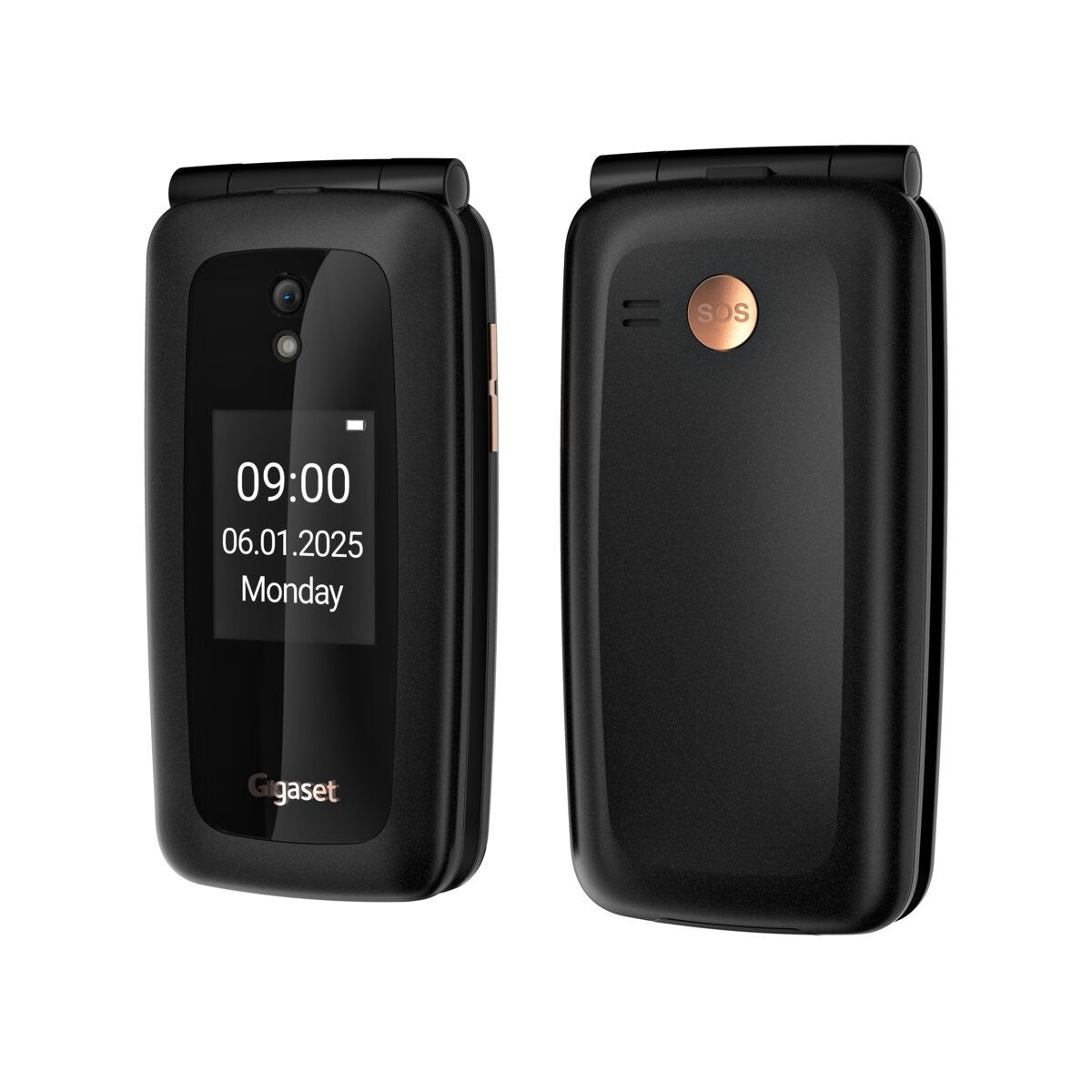 TELEFONO CELLULARE PER ANZIANI 4G FACILE A CONCHIGLIA CON TASTO SOS GIGASET GL795 NERO