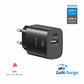 SWISSTEN CARICABATTERIE 20W DUO (USB-A+USB-C) POWER DELIVERY GaN QUICK CHARGER 3.0